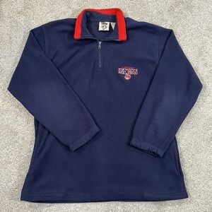 VTG Cleveland Indians Pro Edge Fleece Large Navy 1/4 Zip MLB Pullover Retro Warm